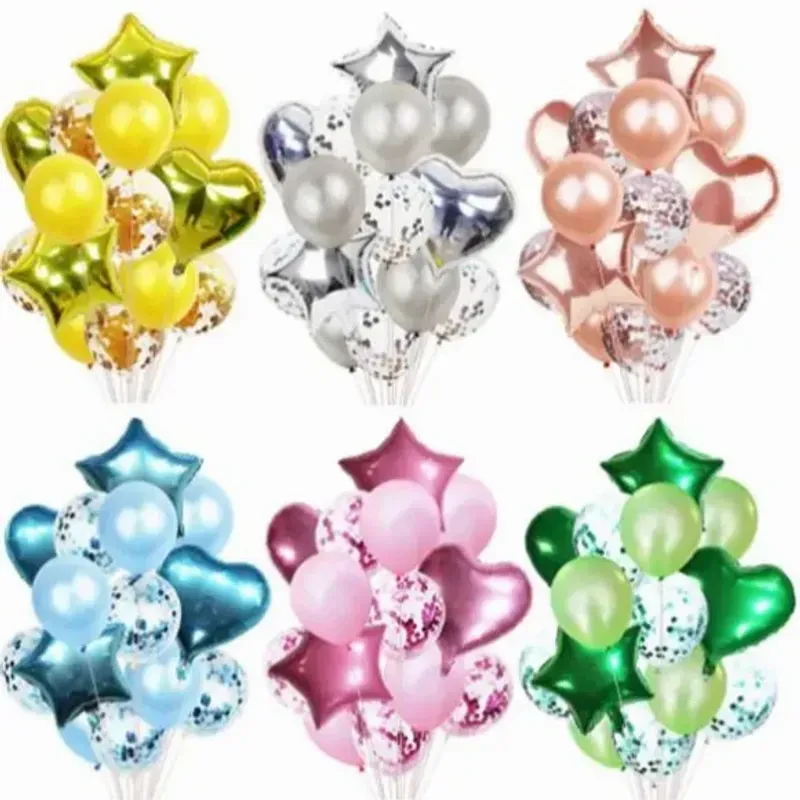 Ramo de globos con confeti (¡Elige un color!)